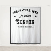 Moderne witte zwarte GraduPartij Fotoachtergrond Wandkleed (Voorkant)