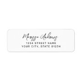 Moderne witte zwarte hand geletterde bruiloft etiket (Voorkant)