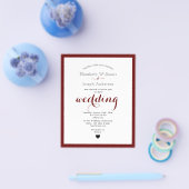 Moderne witte & zwarte kalligrafie monogram bruilo flyer (Enkel)