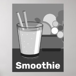 Moderne witte & zwarte keuken poster