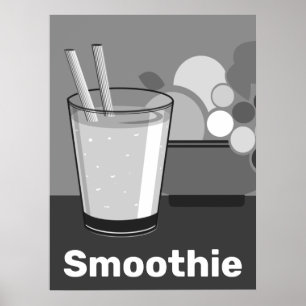 Moderne witte & zwarte keuken poster