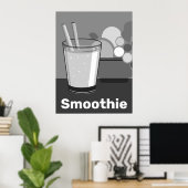 Moderne witte & zwarte keuken poster (Thuiskantoor)