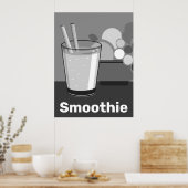 Moderne witte & zwarte keuken poster (Keuken)