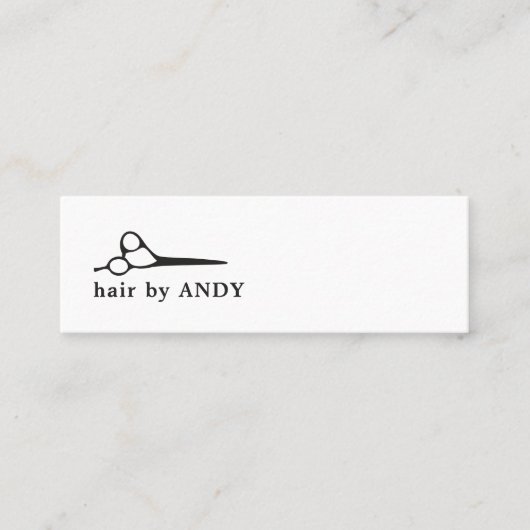 Moderne witte zwarte kraft-schaar mini visitekaartje (Voorkant)