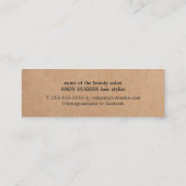 Moderne witte zwarte kraft-schaar mini visitekaartje (Achterkant)