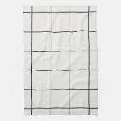 Moderne witte & zwarte oversized grid keukenhanddo theedoek (Verticaal)