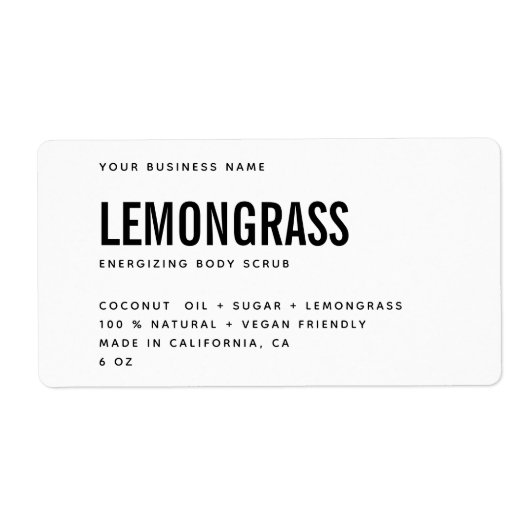 Moderne witte zwarte rommel waslabel etiket (Voorkant)