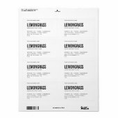 Moderne witte zwarte rommel waslabel etiket (Full Sheet)