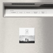 Moderne witte & zwarte script koppel foto trouw magneet (Insitu (Vaatwasser))