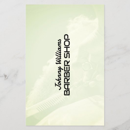 Moderne witte zwarte stijl kapper flyer (Achterkant)