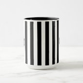 Moderne witte zwarte streep aangepaste afbeelding mok (Midden)