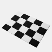 Moderne witte zwarte vierkant Patroon Aangepast Deurmat (Schuin)