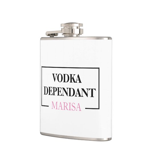 Moderne wodka afhankelijk vrouw roze grappig citaa heupfles (Links)