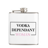 Moderne wodka afhankelijk vrouw roze grappig citaa heupfles (Voorkant)