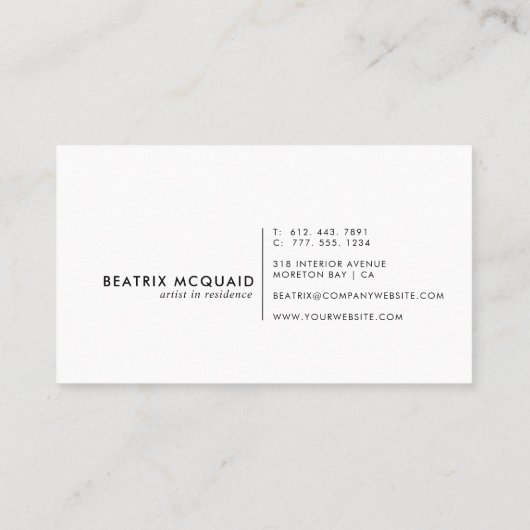 Moderne woestijnbergen visitekaartje (Achterkant)