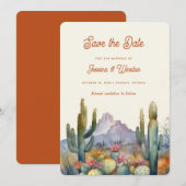 Moderne woestijncactus slaat de datum op kaart (Voorkant / Achterkant)