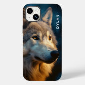Moderne Wolf Close-up gepersonaliseerd Case-Mate iPhone Case (Achterkant)