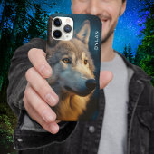 Moderne Wolf Close-up gepersonaliseerd Case-Mate iPhone Case