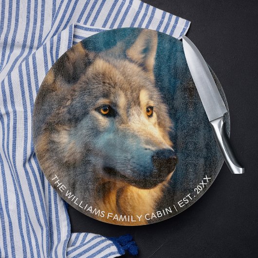 Moderne Wolf Lover gepersonaliseerd Snijplank