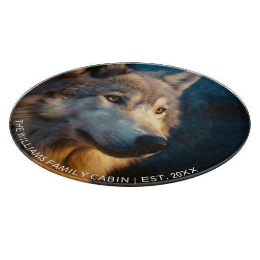 Moderne Wolf Lover gepersonaliseerd Snijplank (Hoek)