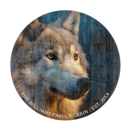 Moderne Wolf Lover gepersonaliseerd Snijplank (Voorkant)