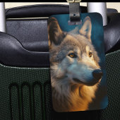 Moderne Wolf Sunrise Bagagelabel