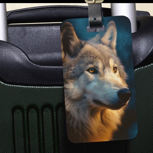 Moderne Wolf Sunrise Bagagelabel