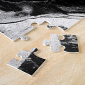 Moderne wolkenkrabben en witte cowboykunst legpuzzel (Zijkant)