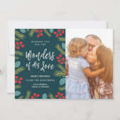 Moderne Wonders of Zijne Liefde Berries Foto Feestdagenkaart (Voorkant)