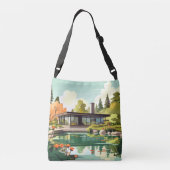 Moderne woning uit het midden van de eeuw #94 crossbody tas (Achterkant)
