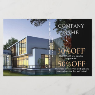 Moderne woningbouwer onroerend goed flyer