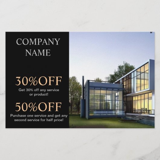 Moderne woningbouwer onroerend goed flyer (Voorkant)
