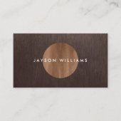 Moderne Woodgrain Circle Interieur Designer Visitekaartje (Voorkant)