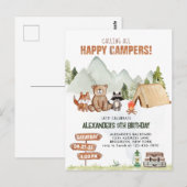 Moderne Woodland Happy Camper Camping Kinderen Ver Briefkaart (Voorkant / Achterkant)
