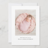 Moderne Woodland Vos Geboorteaankondiging Fotokaar Kaart (Achterkant)