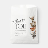 Moderne Woodland Watercolor Dieren Dank u Bedankzakje (Voorkant)