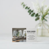 Moderne woonkamer | Lederen stijl look Visitekaartje (Staand voorkant)