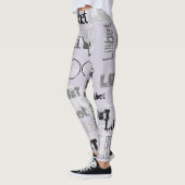 Moderne Wordcloud Jongens Meisjes NAAM Persoonlijk Leggings (Links)