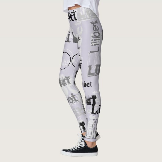 Moderne Wordcloud Jongens Meisjes NAAM Persoonlijk Leggings (Links)