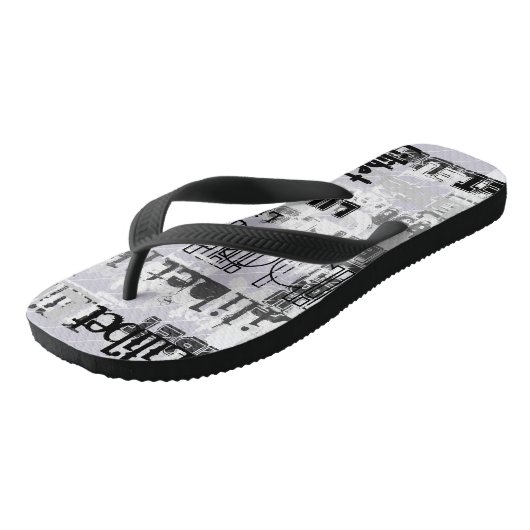 Moderne Wordcloud Jongens Meisjes NAAM Persoonlijk Teenslippers (Schuin)