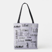 Moderne Wordcloud Jongens Meisjes NAAM Persoonlijk Tote Bag (Achterkant)
