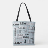 Moderne Wordcloud Jongens Meisjes NAAM Persoonlijk Tote Bag (Achterkant)