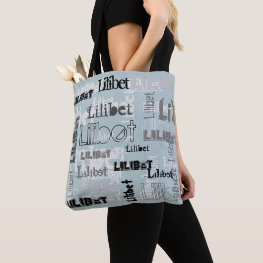 Moderne Wordcloud Jongens Meisjes NAAM Persoonlijk Tote Bag (Dichtbij)