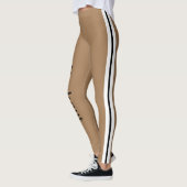 Moderne workout l Gestreepte l Bruine achtergrond Leggings (Links)