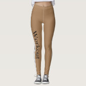 Moderne workout l Gestreepte l Bruine achtergrond Leggings (Voorkant)