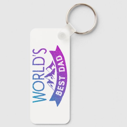 Moderne "World's Best Dad" bergen  Sleutelhanger (Achterkant)