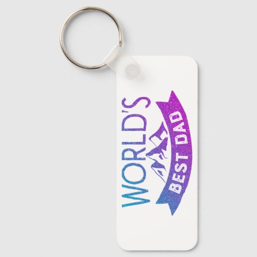 Moderne "World's Best Dad" bergen  Sleutelhanger (Voorkant)