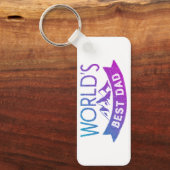 Moderne "World's Best Dad" bergen  Sleutelhanger (Voorkant)