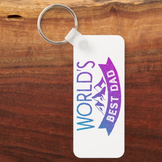 Moderne "World's Best Dad" bergen  Sleutelhanger (Voorkant)