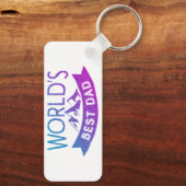 Moderne "World's Best Dad" bergen  Sleutelhanger (Achterkant)